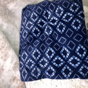Berkshire Throw Blue‎ Diamond Shapes with White Tassels